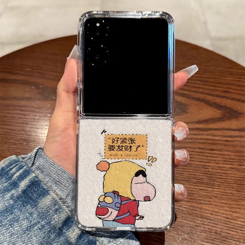 适用小米mixflip手机壳发财小新mix折叠屏保护套新款高级感flip超薄透明女款小众卡通Xiaomi硬壳全包个性