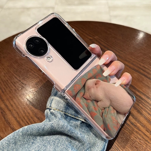 适用OPPOfindn3flip手机壳新款N2flip小猪仔折叠屏保护套OPPO高级感时尚flip小众ins风创意防摔女款