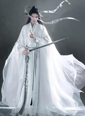 风雅司制原创和氏璧白色国风汉服汉元素大袖飘逸齐腰交领仿真丝