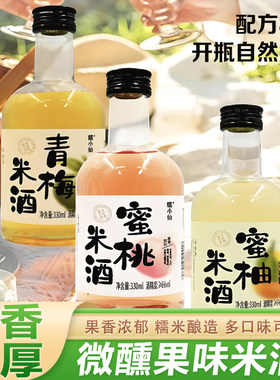 果味米酒瓶装微醺低度小甜酒