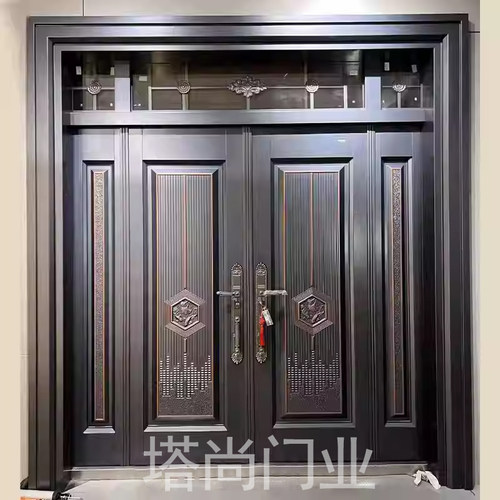 大门农村自建房别墅大门380不锈钢烤漆门双开入户门进户门四开门
