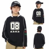 男童长袖 拼色球服t恤男宝宝帅气数字印花卫衣潮 韩版 2026春季 新款