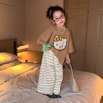 2026夏季新款童装韩版儿童卡通印花短袖女童可爱百搭宽松休闲T恤