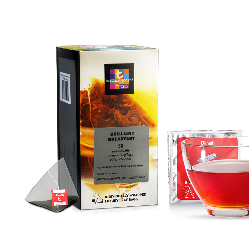 Dilmah迪尔玛t系列英式早餐红茶50个进口三角袋泡茶包