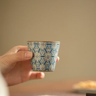 景德镇青花汝窑茶杯陶瓷茶具主人杯客杯开片品茗杯家用功夫茶具