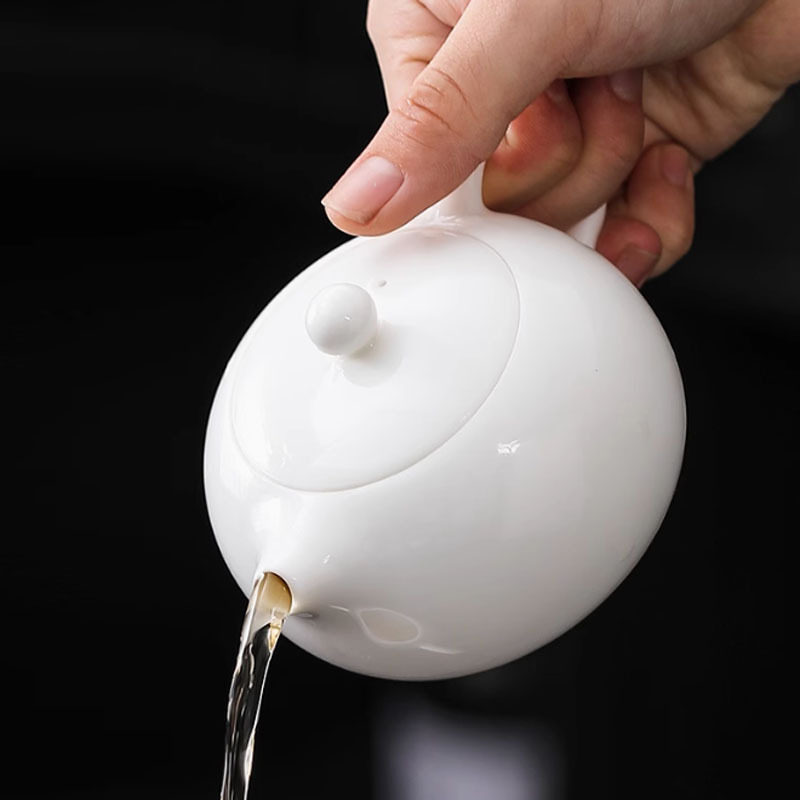 德化羊脂玉瓷茶壶功夫茶具泡茶单壶西施壶提梁单个家用过滤泡茶壶,餐饮具,茶壶,淘宝优惠券,粉丝福利购,淘宝优惠卷