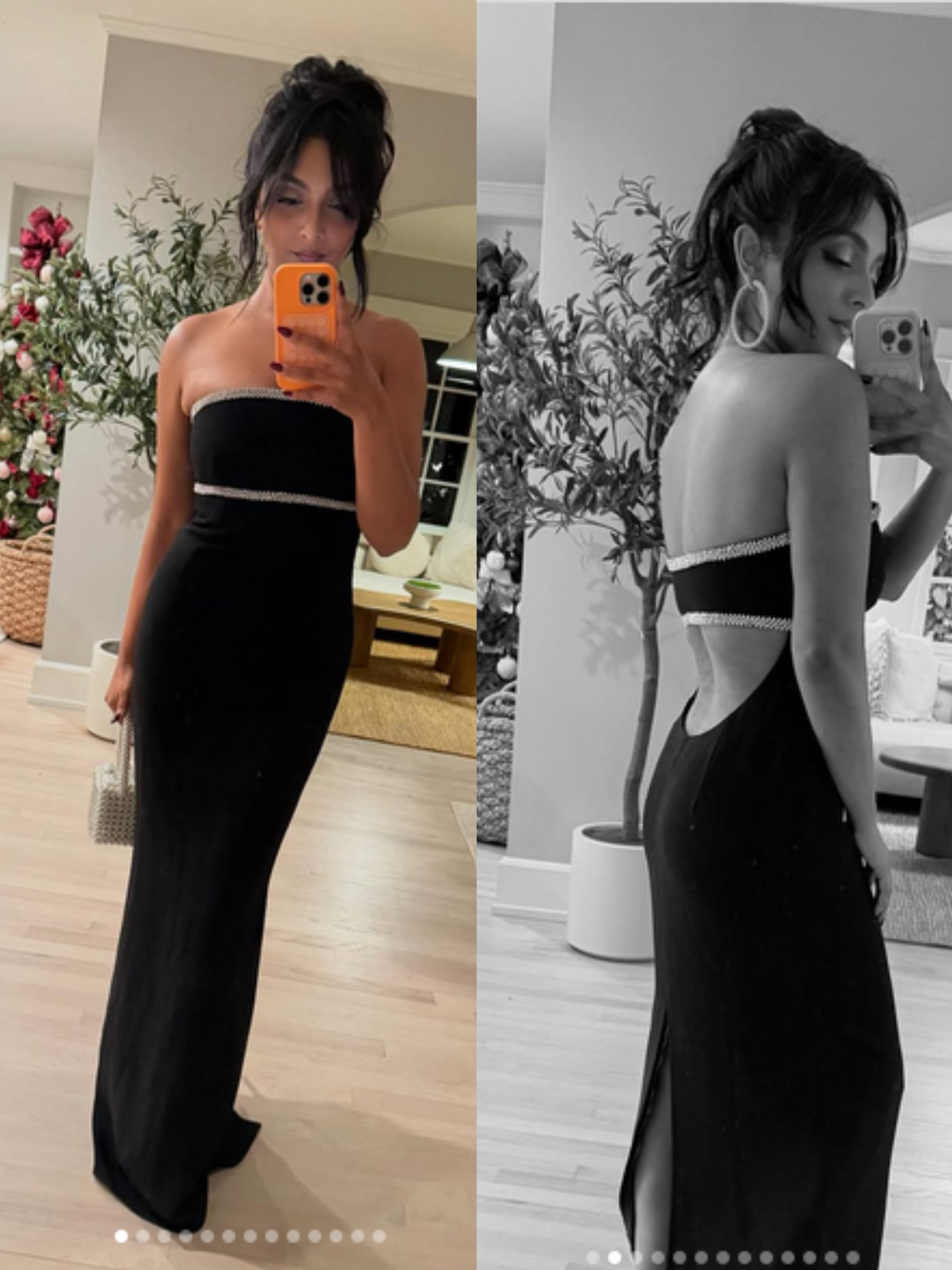 时髦性感抹胸连衣裙礼服