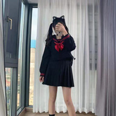 黑色赤二本三本 套装 不良长裙 水手服jk制服旗舰店正品 JK制服套装