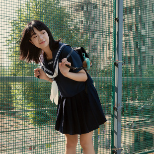 水手服日系学院风海军领 绀色JK制服短袖 套装 基础款 白二本日系大码