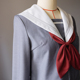 宫女校服COS服JK水手服浅灰色PJSK日系子母襟水色襟线白色短袖