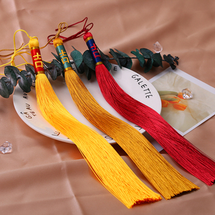 长款 25CM汉唐吉字流苏穗子汉服旗袍挂穗垂直抗皱吊穗古琴挂件