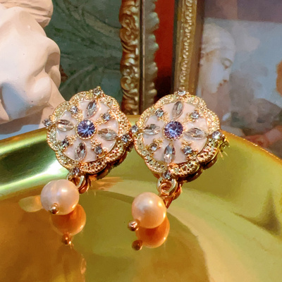 lovestory shop 淡水珍珠925银针耳钉耳坠百搭警示法式白色简约女