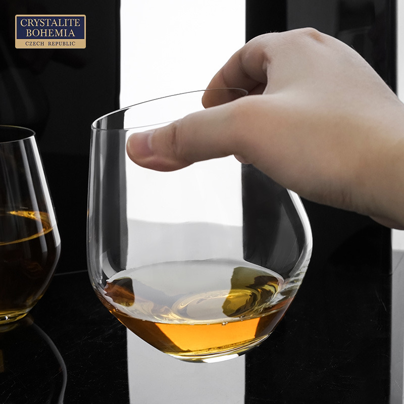 捷克进口水晶玻璃家用酒杯平底杯