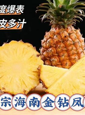 现摘海南金钻凤梨新鲜菠萝甜度爆表薄皮多汁当季水果无需挖眼香甜