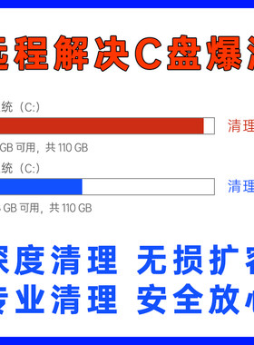 电脑C盘清理扩容 分区合并远程优化转移内存空间磁盘硬盘容量满了