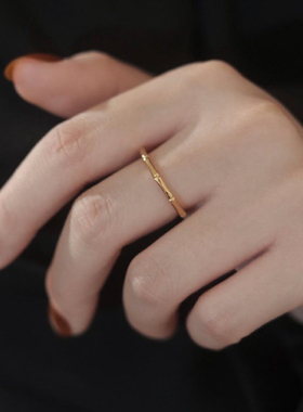 钛钢戒指 简约百搭竹节戒指指环节节高升钛钢保色戒指JZ055