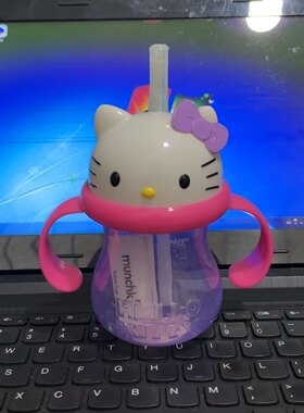 美国进口满趣健Munchkin双把手吸管水杯