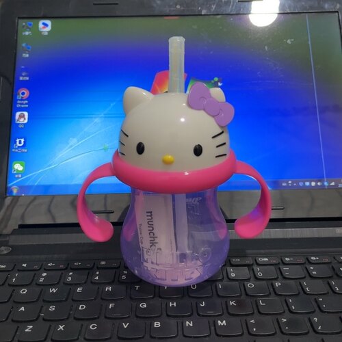 美国进口满趣健Munchkin双把手吸管水杯