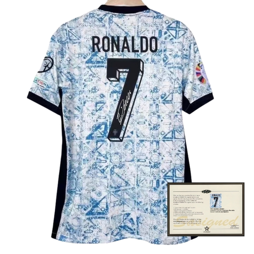 24客场葡萄牙 C罗 签名球衣 印签soccer jersey
