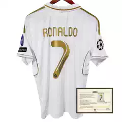 11-12 Golden Edge Real Madrid Cristiano Ronaldo Autographed Jersey Retro Football Jersey Soccer Jersey