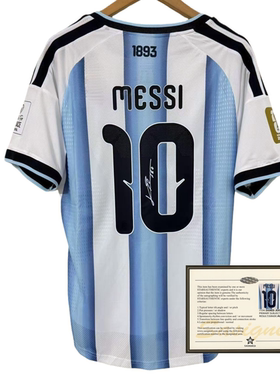 26 AFA 主场梅西messi 印签 签名球衣球员版 短袖足球服生日礼物