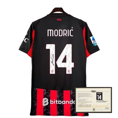 2526米兰莫德里奇签名球衣 印签球员版主场生日礼物soccer jersey