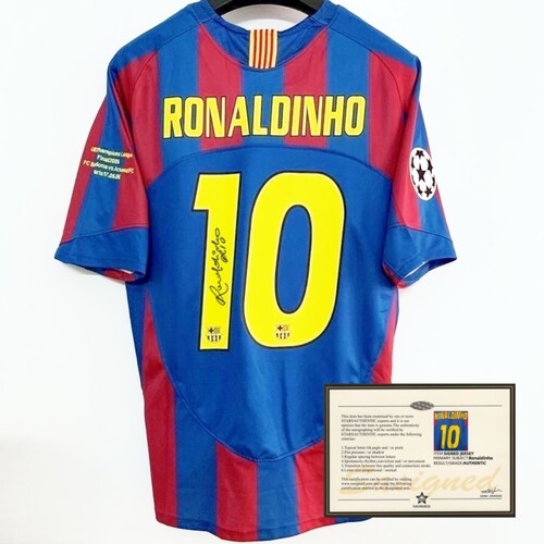 05-06赛季罗纳尔迪尼奥 小罗经典复古 印签签名球衣soccer jersey