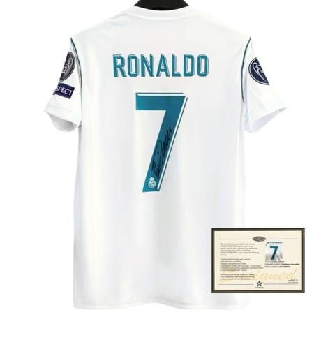 17-18皇马 C罗印签签名球衣 复古足球衣soccer jersey