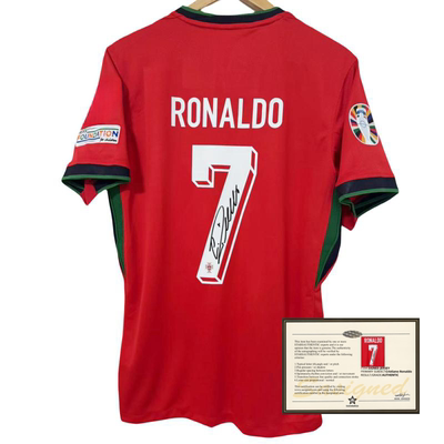 24葡萄牙 C罗纳尔多 印签签名球衣soccer jersey