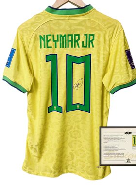 巴西 内马尔印签球衣  签名短袖上衣球迷版球员版soccer jersey