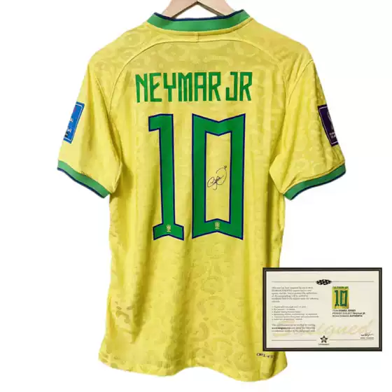 Brazil Neymar Signed Jersey, Signed Short-Sleeved Top, Fan Version, Player Version Soccer Jersey