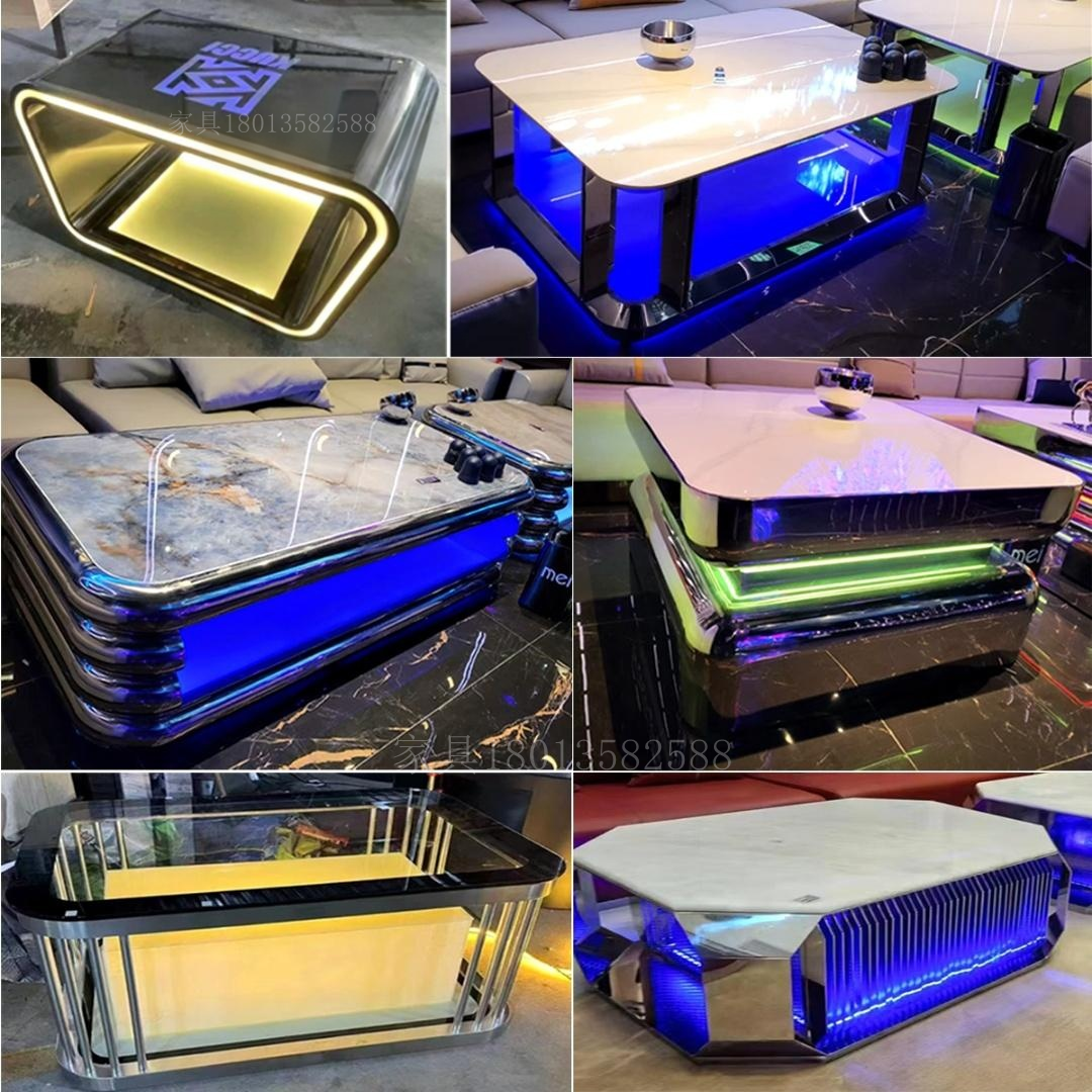 KTV发光茶几包厢桌子组合酒吧清吧卡座夜总会家具定制不锈钢轻奢,商业/办公家具,酒吧桌,淘宝优惠券,粉丝福利购,淘宝优惠卷