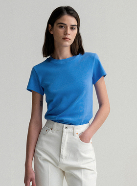 Facade pattern短袖女年夏季新款董洁同款简约修身圆领T恤上衣