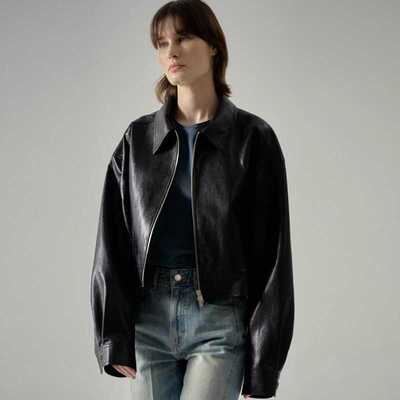 短皮衣外套2024春秋小众