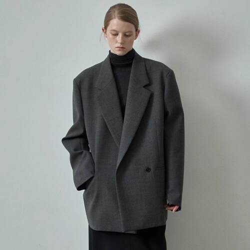 羊毛西装宽松廓形通勤气质西服