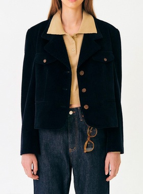 Facade pattern西装外套女秋冬新款韩版西服女复古灯芯绒上衣