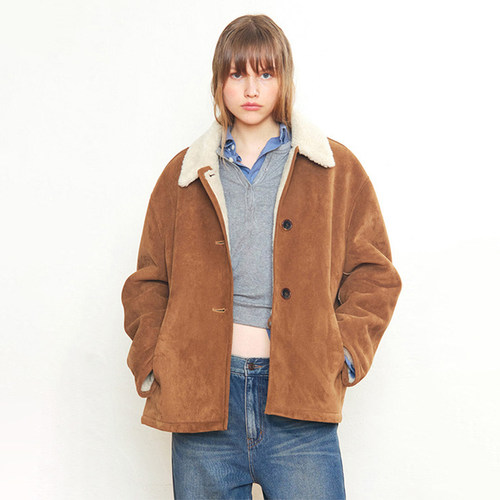 麂皮皮衣女复古百搭加厚保暖外套