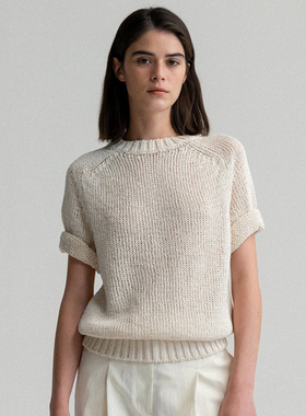 facade pattern针织短袖t恤女2026春季新款我是霖儿同款百搭上衣