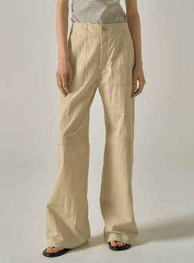 Facade pattern休闲裤女夏季新款设计感小众高腰直筒裤阔腿裤