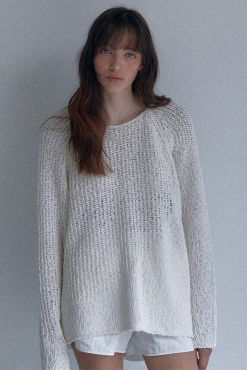 圆领宽松慵懒风23夏季新款针织衫