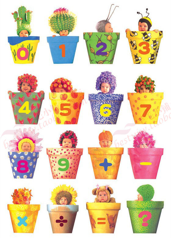 90-32 儿童数字毛毛小铺水移画卡通家居装饰贴益智贴纸瓷砖贴冰箱