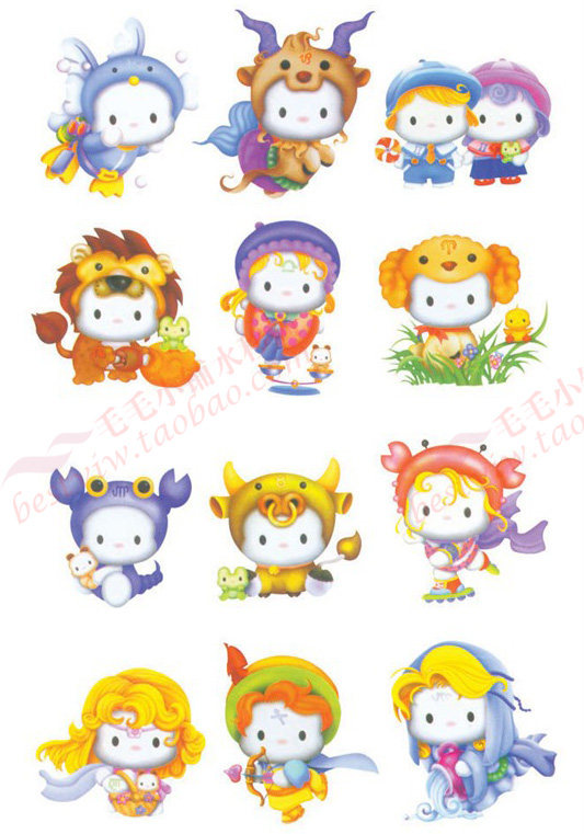 90-18 卡通小孩毛毛小铺水移画儿童房橱柜家具贴浴室瓷砖贴冰箱贴