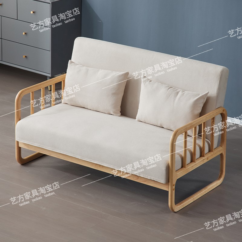 中式小户型三人实木沙发