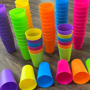 熊弟弟玩具工厂加厚塑料跳舞杯玩具叠叠杯幼儿园3到6岁舞蹈专用杯六色塑料杯子