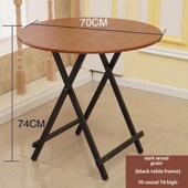 家用折叠桌可移动简单餐桌餐厅简单圆桌欧式 小公寓圆形实木餐桌