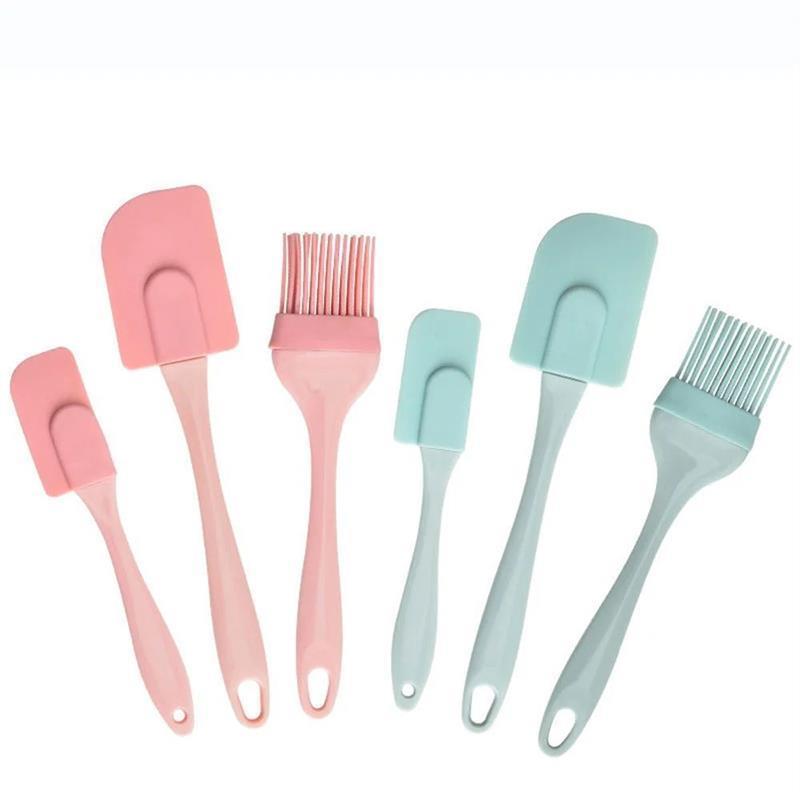 3Pcs Cake Silicone Spatula Set Heat Resistant Rubber Mixer N