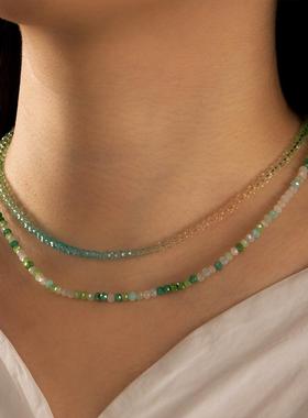 Colorful necklace for women欧美跨境新女短款颈炼 炼 彩色米珠