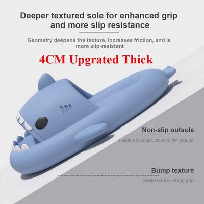 4CM Soft Man Women Shark Slippers Summer Beach Slides Anti-S