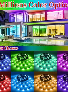 100ft(2 Rolls Of 50ft)LED Lights，RGB Color Changing Music S