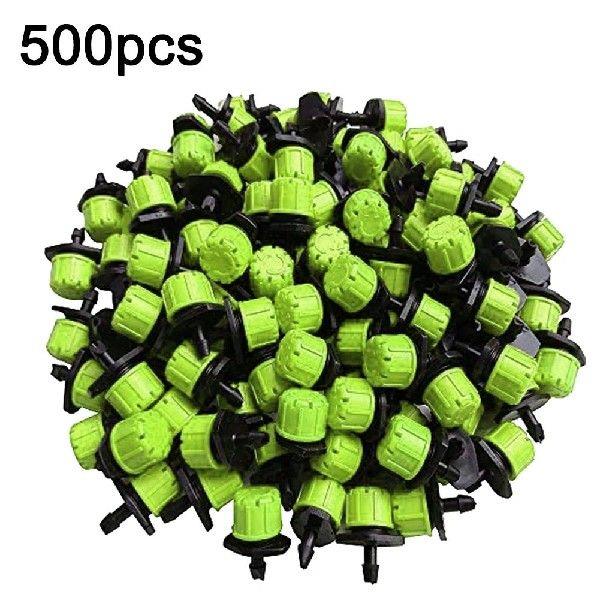 500Pcs 1/4 Inch Adjustable Drip Irrigation Sprinklers